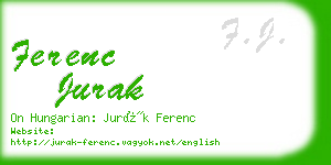 ferenc jurak business card